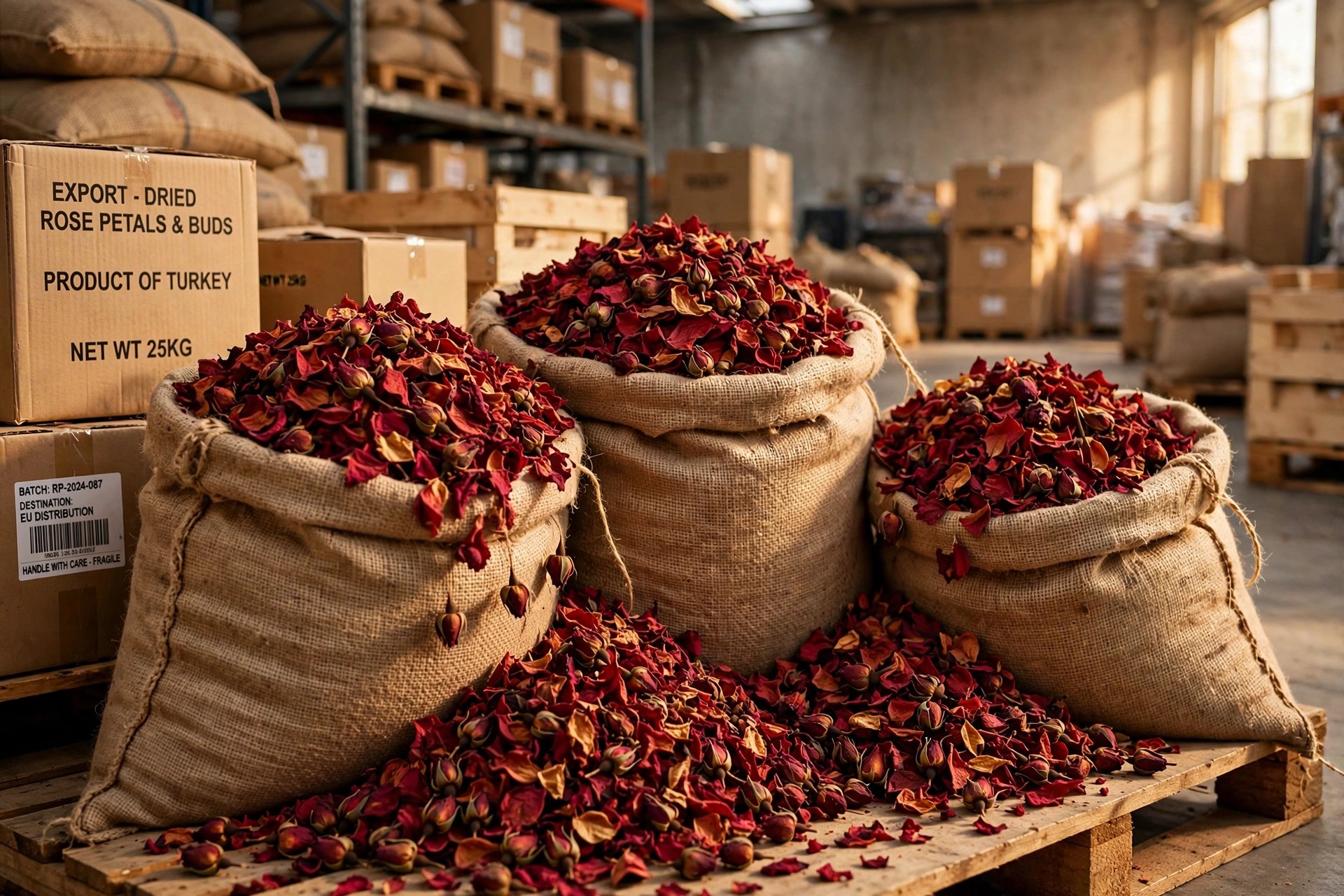 Dried rose petals